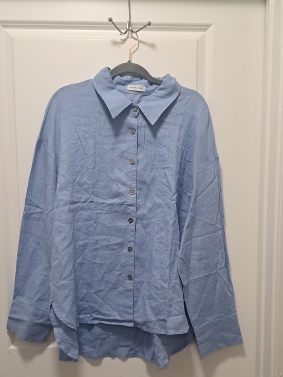 Grae Cove Tops - Light Blue Button-Up Collared Women's Top